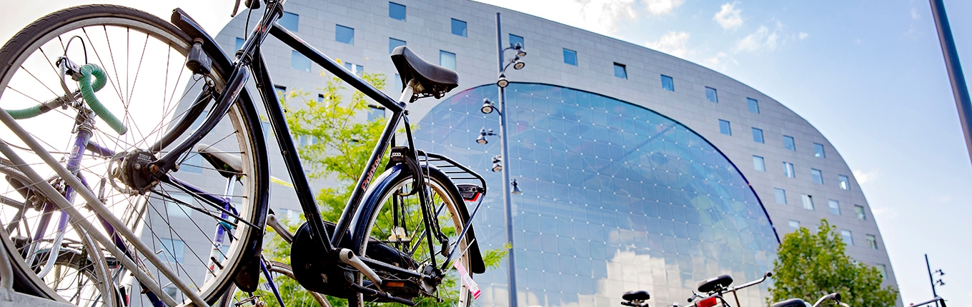 Bicycles in front of the Markthal Rotterdam